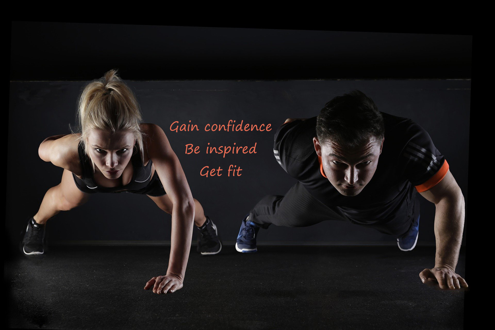 man and woman doing on arm pushups
